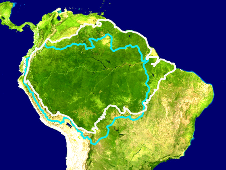 Outline map of the Amazon basin and biome