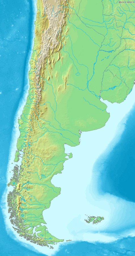 Map depicting the location of the Argentine Sea.