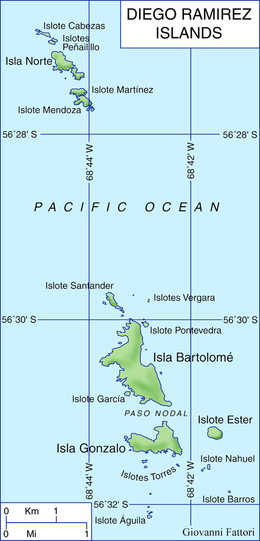 Map of Diego Ramirez Islands