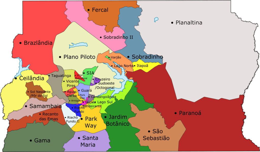 Map depicting the Federal District of Brazil