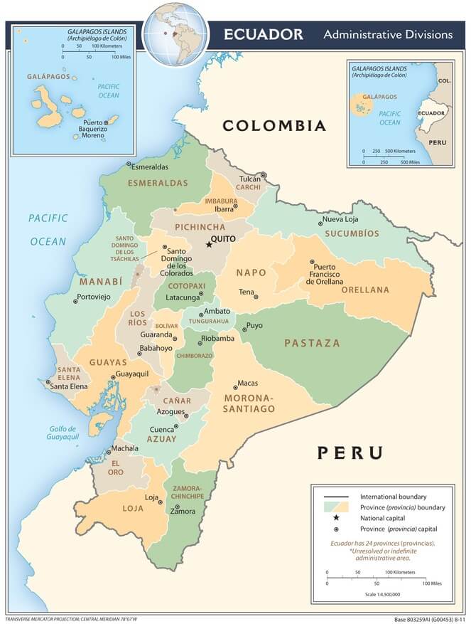 Ecuador administrative map