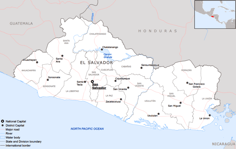 El Salvador location map.