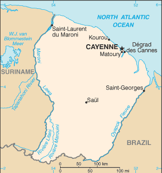 CIA map of French Guiana