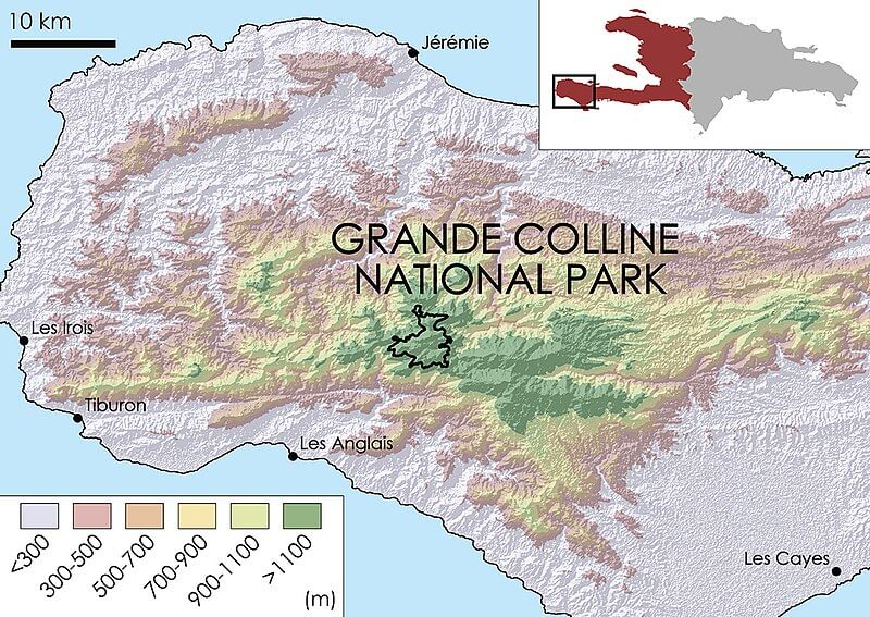 Grande Colline National Park topographic map