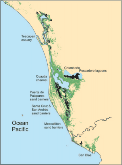 Toponomic map of Marismas Nacionales