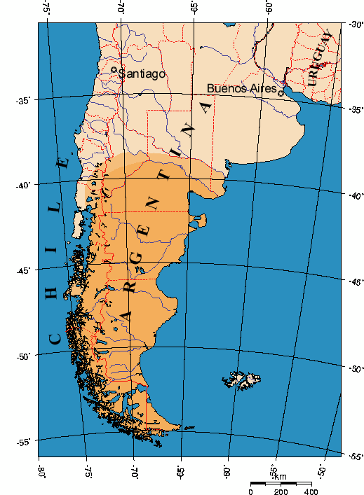 Map of Patagonia.