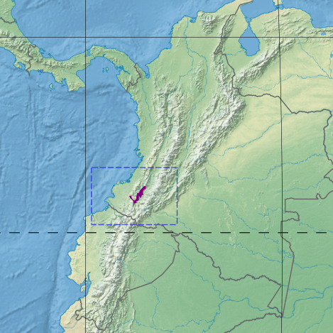 Map depicting the location of the Patía Valley dry forests (in purple).