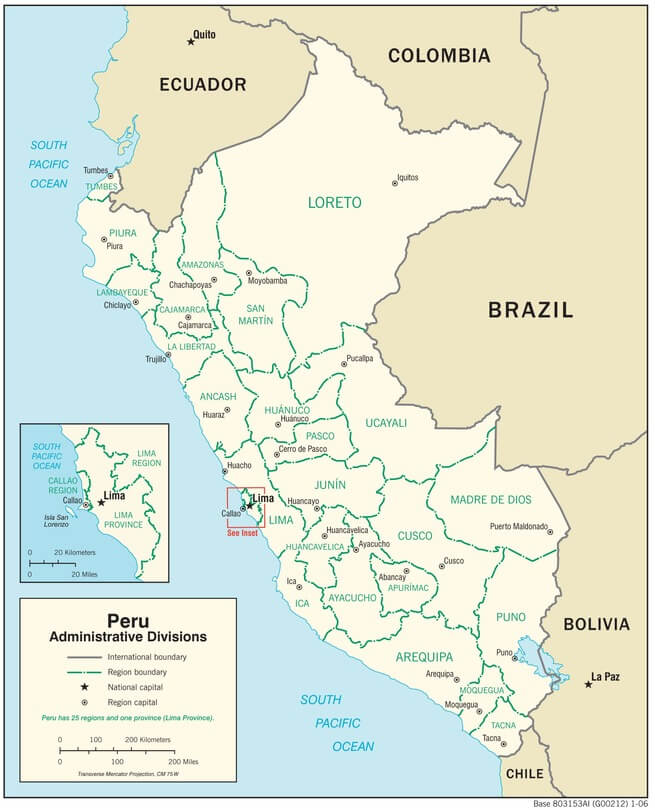 Peru administrative map