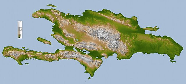 Hispaniola topographic map