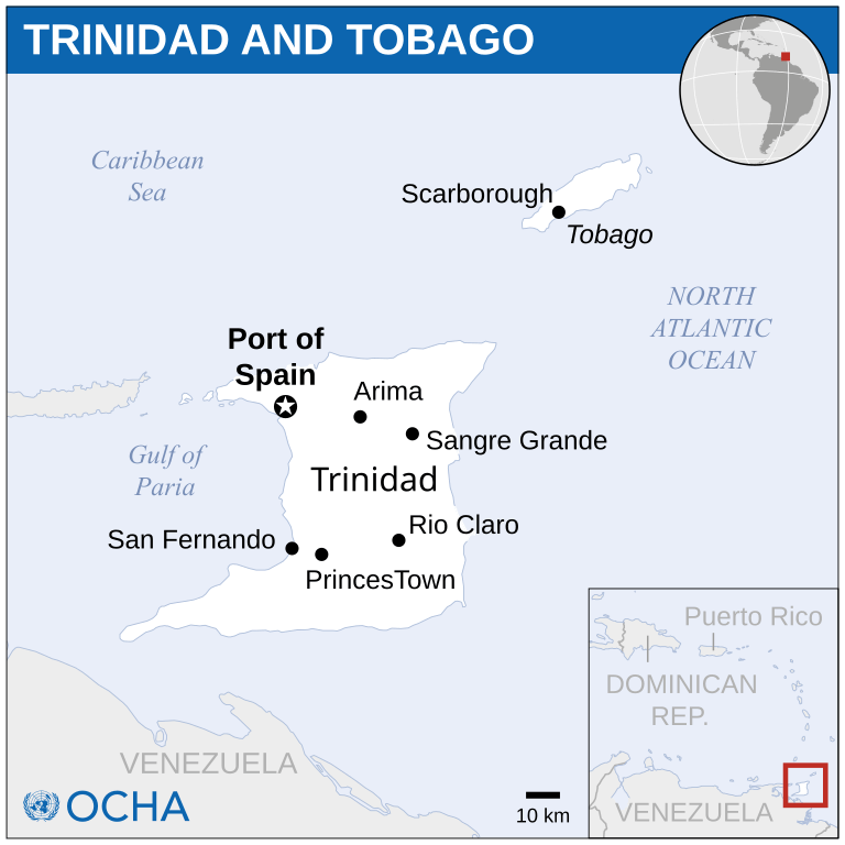 Trinidad and Tobago location map.