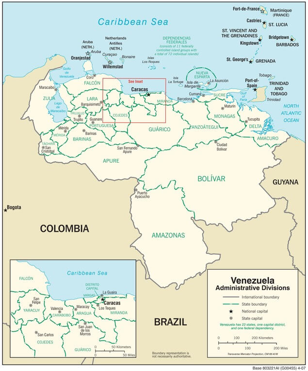 Venezuela administrative map