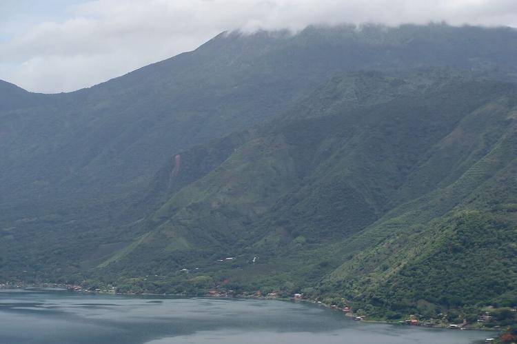 The Ilamatepec volcano in El Salvador, the shore of Lake Coatepeque below