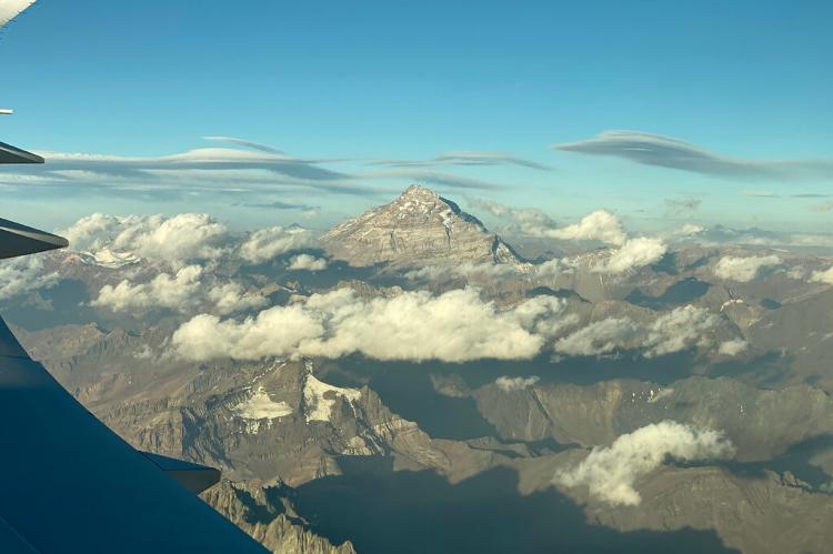 Aerial view of Mount Aconcagua, the Andes, Argentina