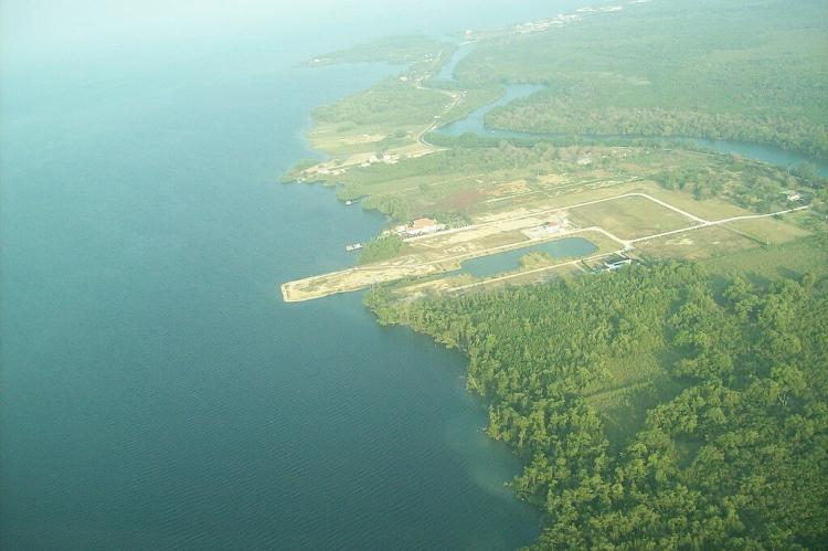 Aerial view of the coast of Belize