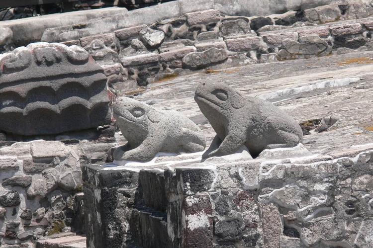 Altar of the toads (c.1470), as symbols of water, Templo Mayor, Mexico City