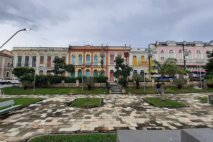Architecture around Visconde de Rio Branco Square aka Praça, Belém, Brazil