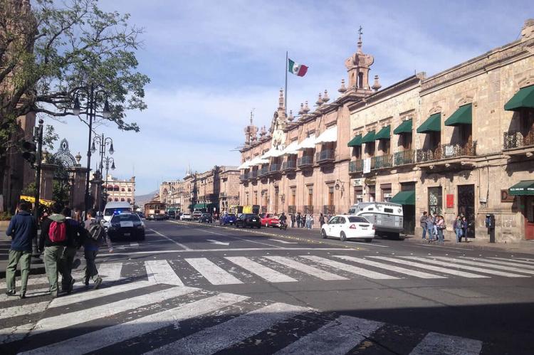 Avenida Madero, central Morelia, Mexico