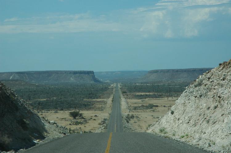 Crossing Baja California Sur from central to west, desert, Mexico