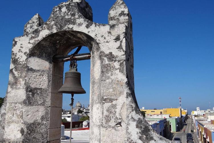 Belltower on Baluarte in Old City, San Francisco de Campeche (Mexico)