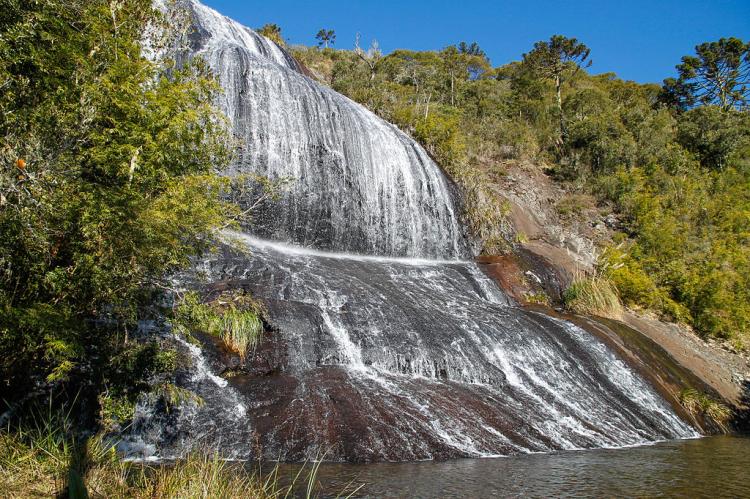 Bridal veil cascade, São Joaquim National Park, Brazil