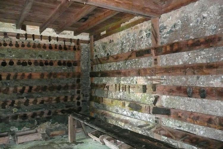 Collection of tools and slave chains at historic coffee plantation Cafetal Isabelica