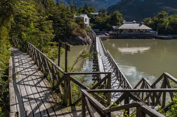 Intersecting boardwalks, Caleta Tortel, Chile