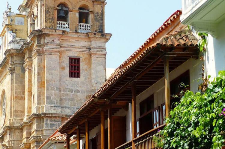 Old town street view, Cartagena, Colombia