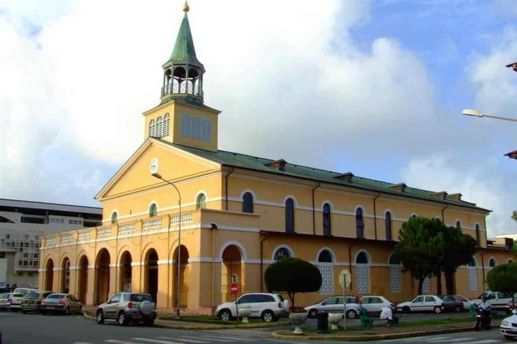 View of the Saint-Sauveur Cathedral in Cayenne, French Guiana