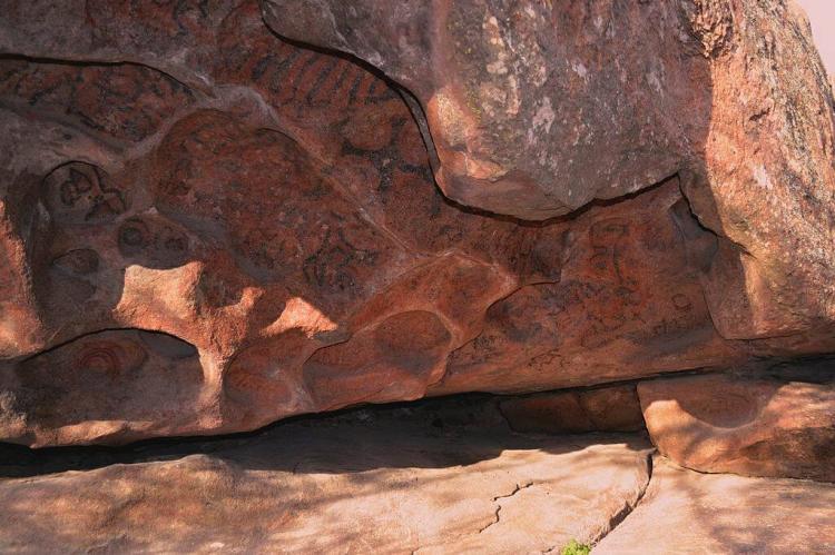 Cave paintings in Lihué Calel National Park, Argentina