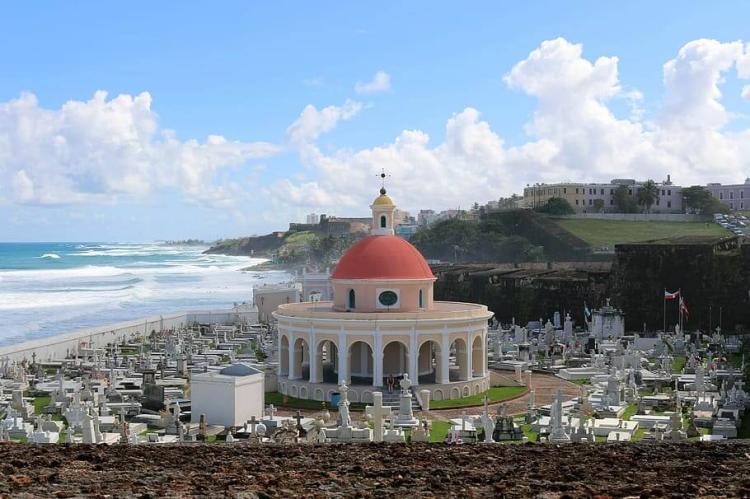 Oceanside cemetery landscape, Old San Juan, Puerto Rico