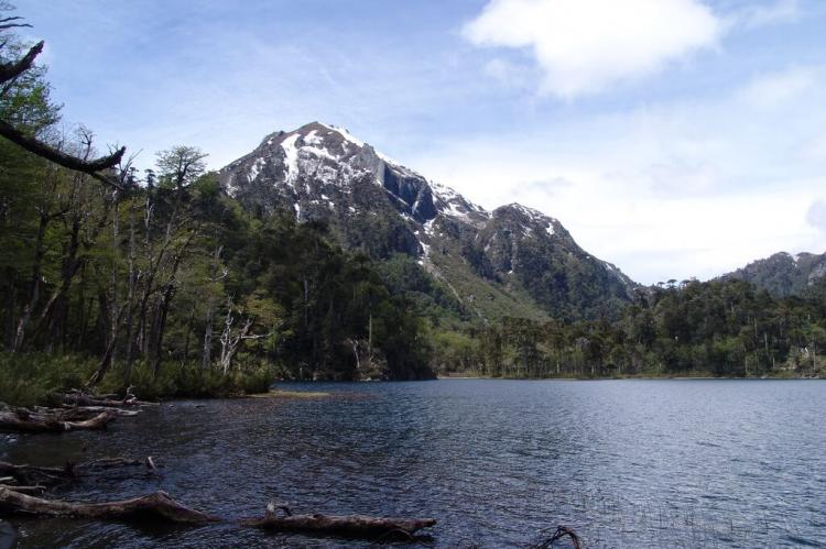 View of Cerro Araucano from Lago Toro, Huerquehue National Park, Chile