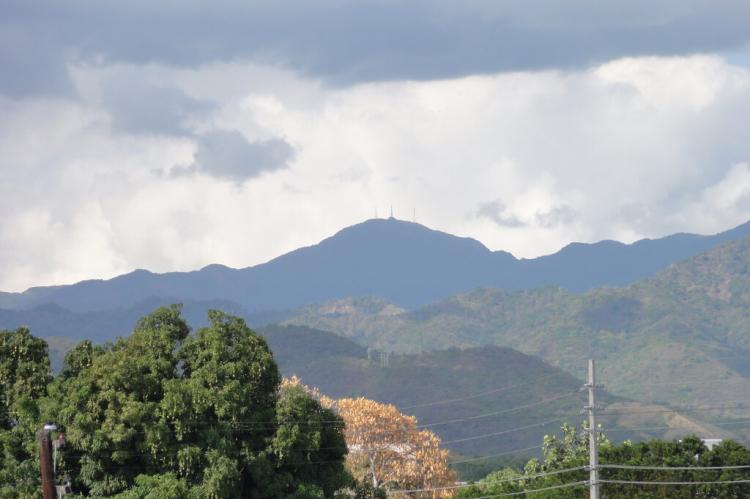 Cerro de Punta, Puerto Rico's highest peak, from downtown Ponce