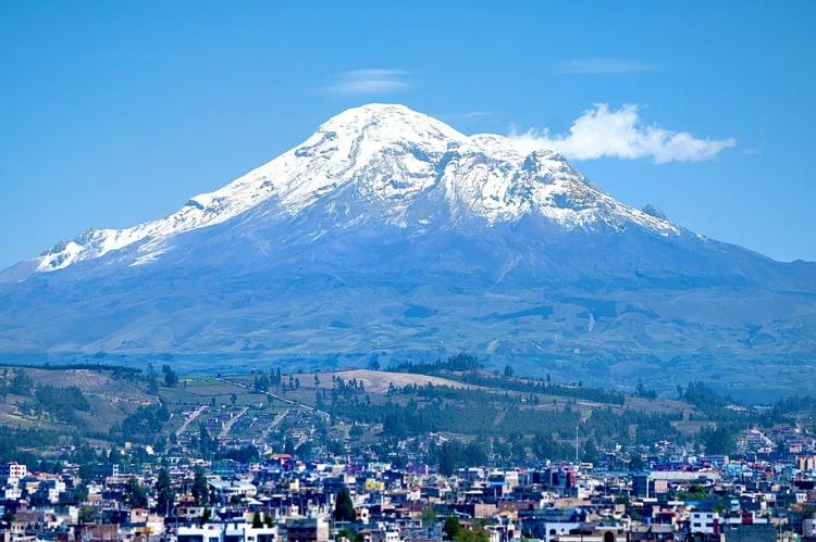 Chimborazo, Cordillera Occidental range of the Andes in Riobamba, Ecuador