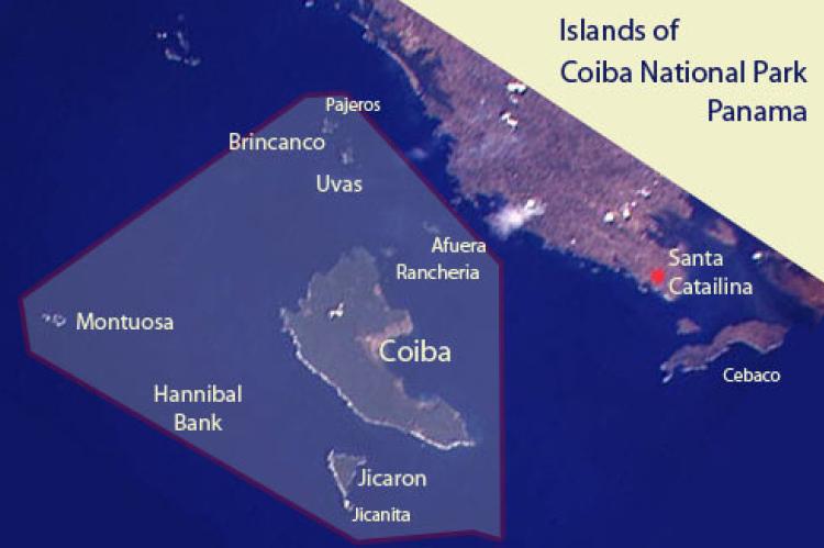 Coiba National Park islands map