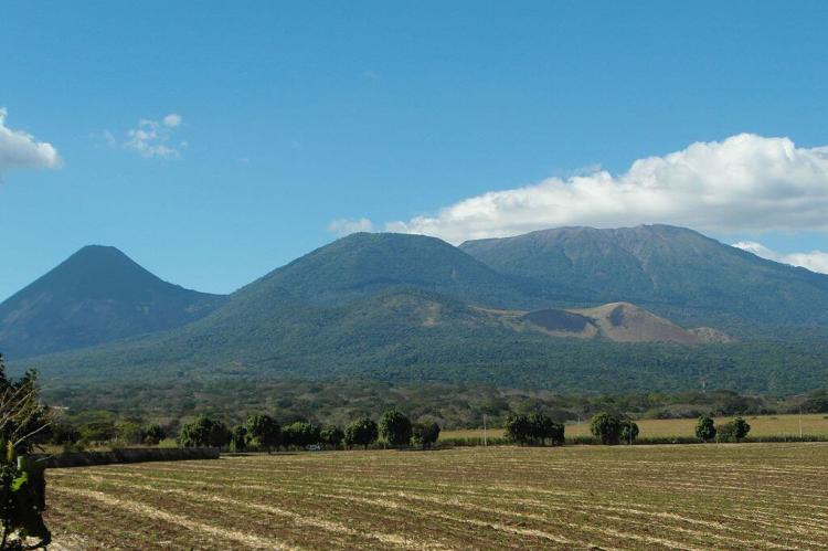 Three volcanoes: Santa Ana, Izalco, and Cerro Verde, El Salvador