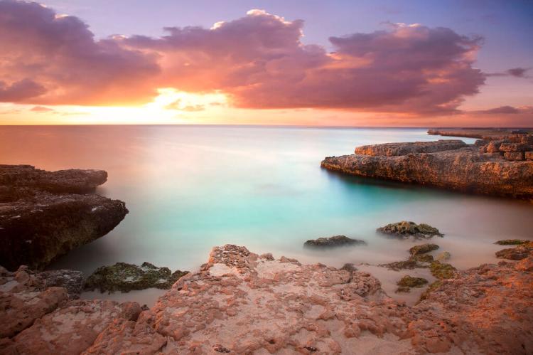 Coral rock sunset, Malmok, Aruba