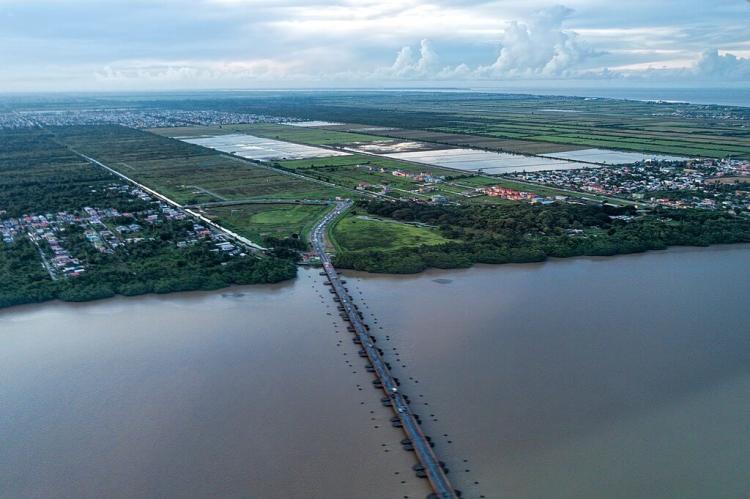 Demerara Harbour Bridge crossing the Demerara River, south of Georgetown, Guyana