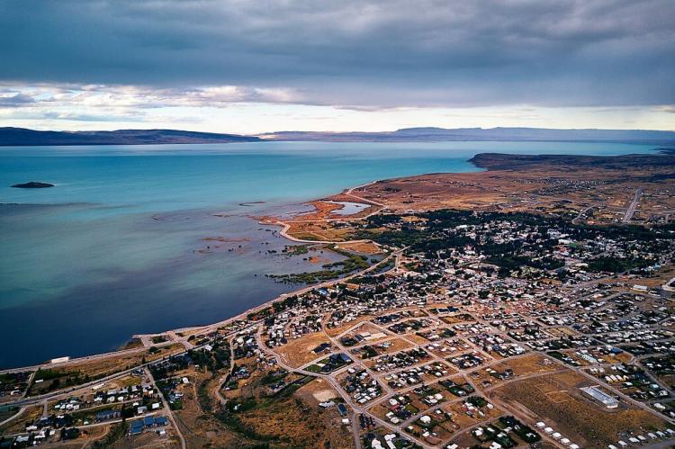 Aerial view of El Calafate, Argentina in 2018