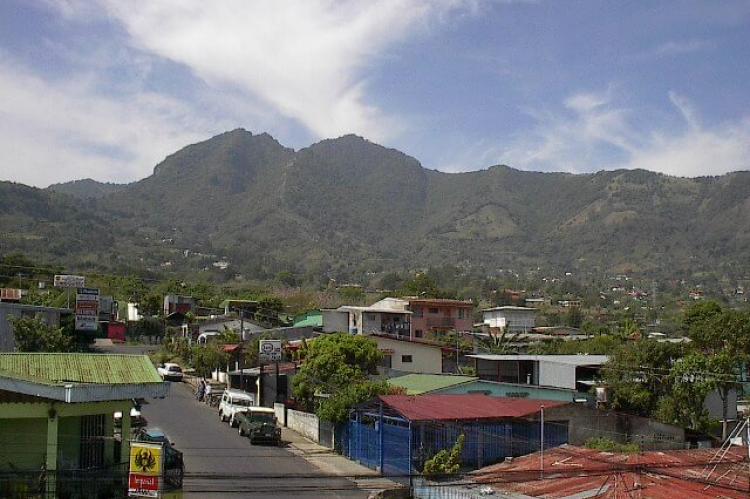 Escazu, Costa Rica and its mountains. In the background the Cerro Pico Blanco (2,271 m.a.s.l.). Mountainous massif that is part of the westernmost foothills of the Talamanca Mountain Range