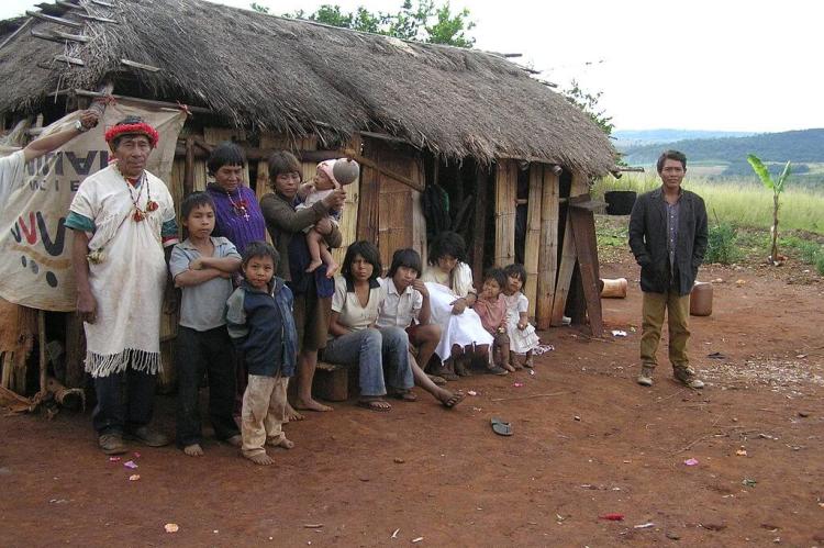 Pai Tavytera Indigenous family, part of the Panambi'y tribe in Amambay, Paraguay