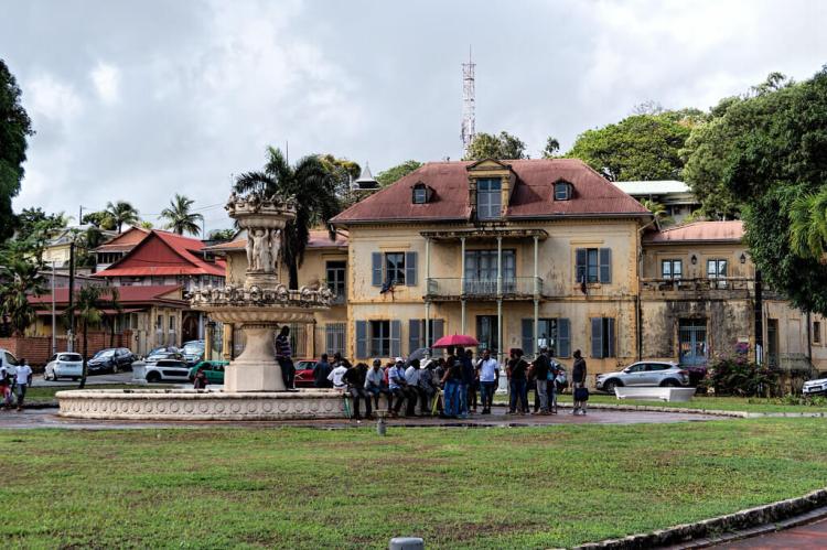 Building in the historic center of Cayenne, French Guiana
