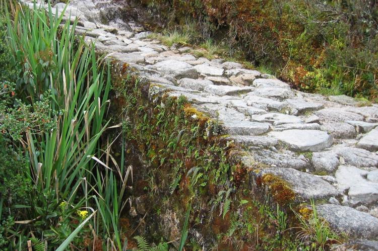 Trail originally constructed by the Inca in Peru; now part of the Inca trail to Machu Picchu.