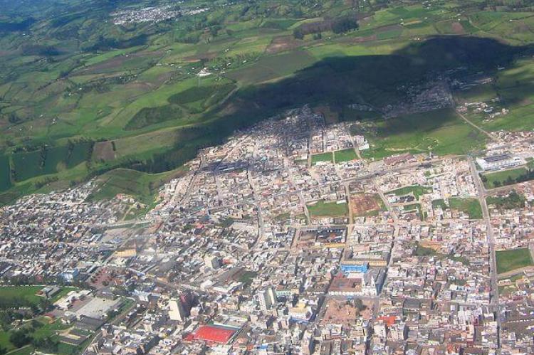 Aerial view of the city of Ipiales, Colombia