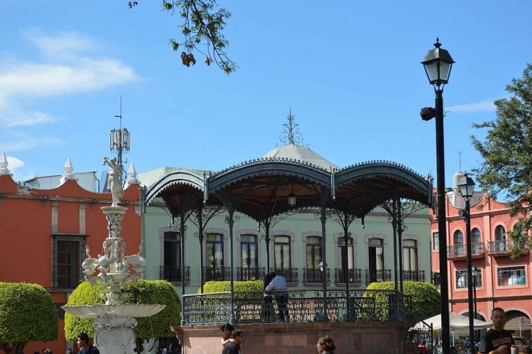 Kiosk in Jardin Zenea in Santiago de Querétaro, Mexico