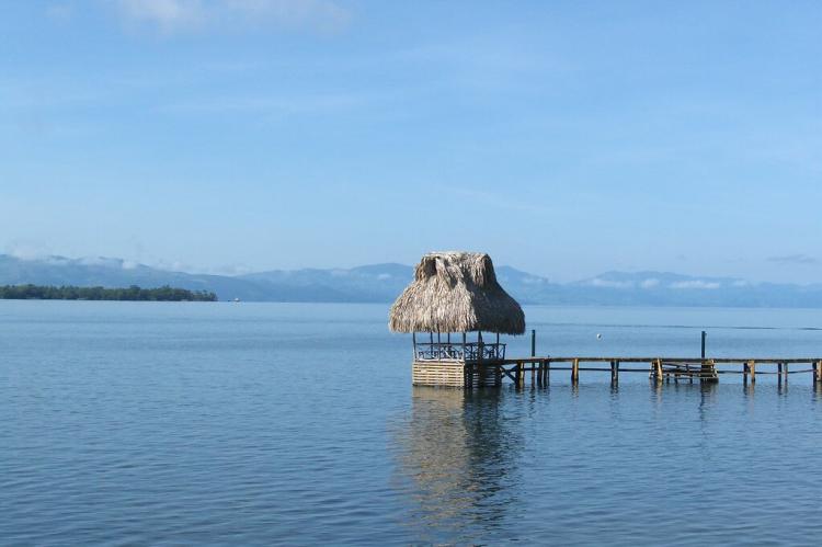 Lago Izabal landscape panorama, Guatemala