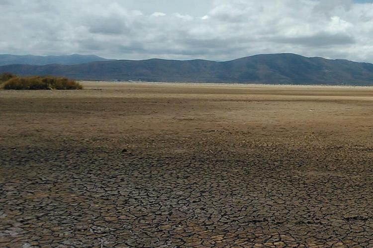 Lake Poopó at a low point in early 2016 (Bolivia)