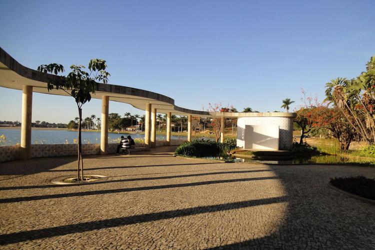 The marquee of Niemeyer House of Ball, in Belo Horizonte, Brazil