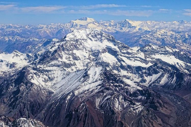 Aerial view of Mount Aconcagua, Argentina