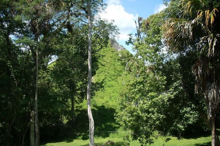 East side of the Lost World Pyramid 5C-54 in the Mundo Perdido Complex, Tikal, Peten, Guatemala