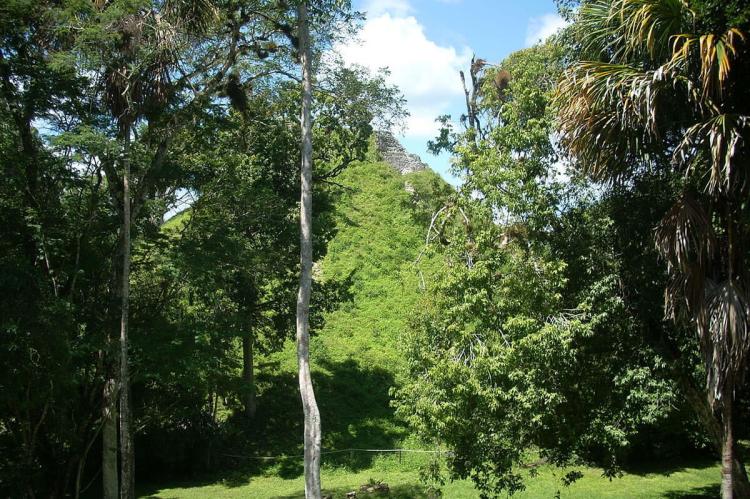 East side of the Lost World Pyramid 5C-54 in the Mundo Perdido Complex, Tikal, Peten, Guatemala 